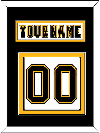 Boston Nameplate & Number (Back) - Home/Road White (1995-2007) - Signature Tier 3