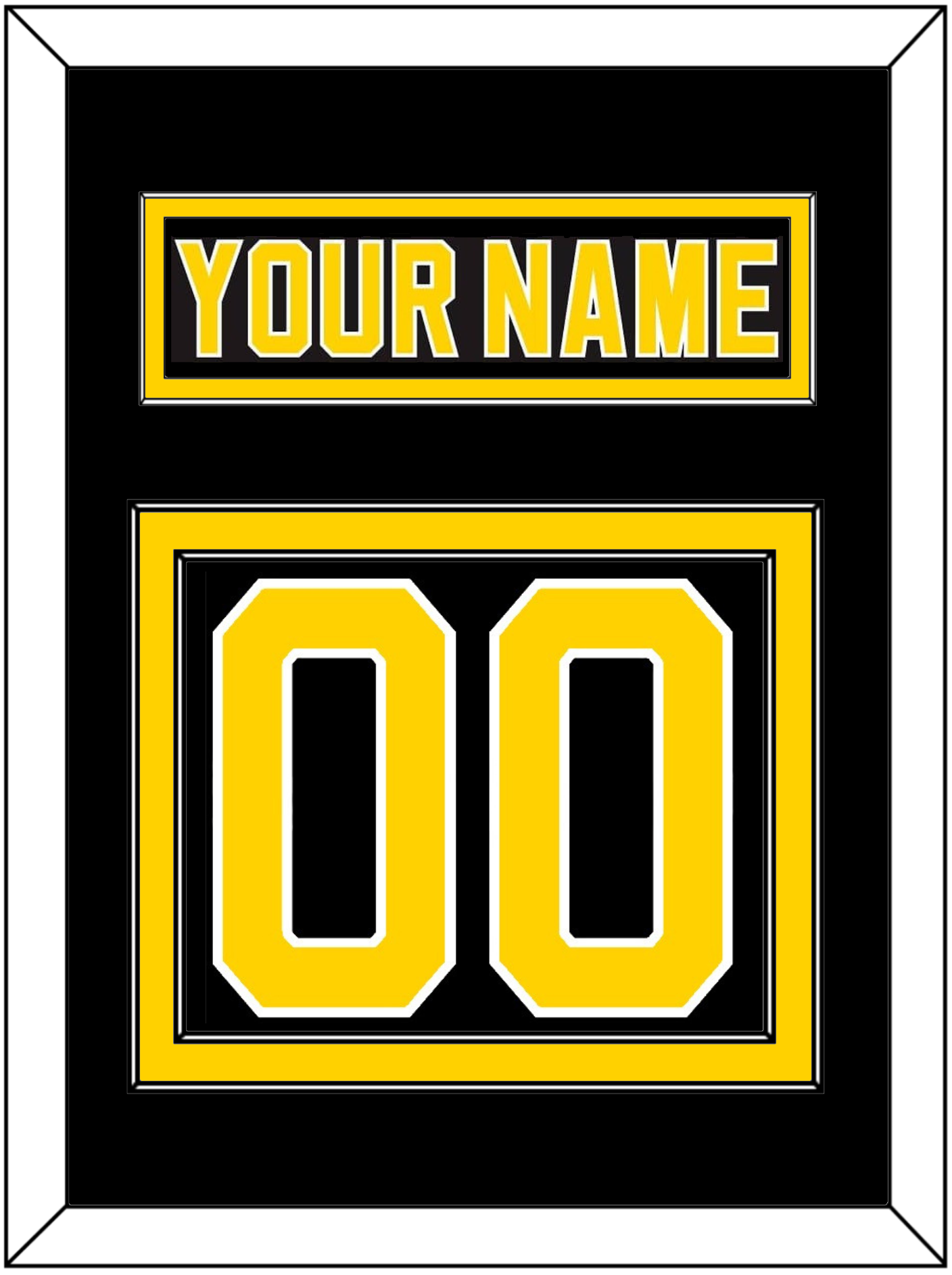 Boston Nameplate & Number (Back) - Road Black (1981-1995) - Signature Tier 2