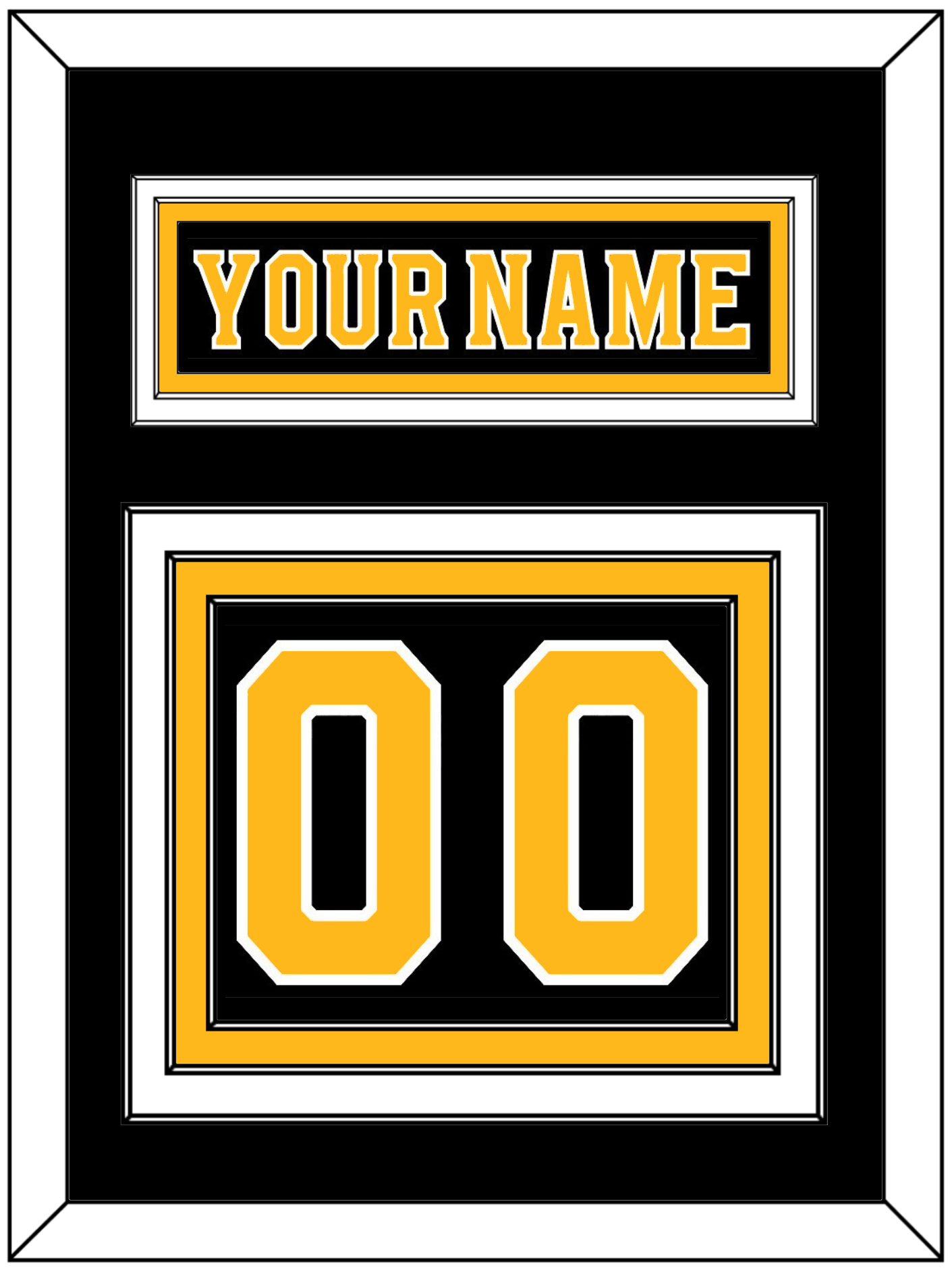 Boston Nameplate & Number (Back) - Home Black - Premier Tier 2