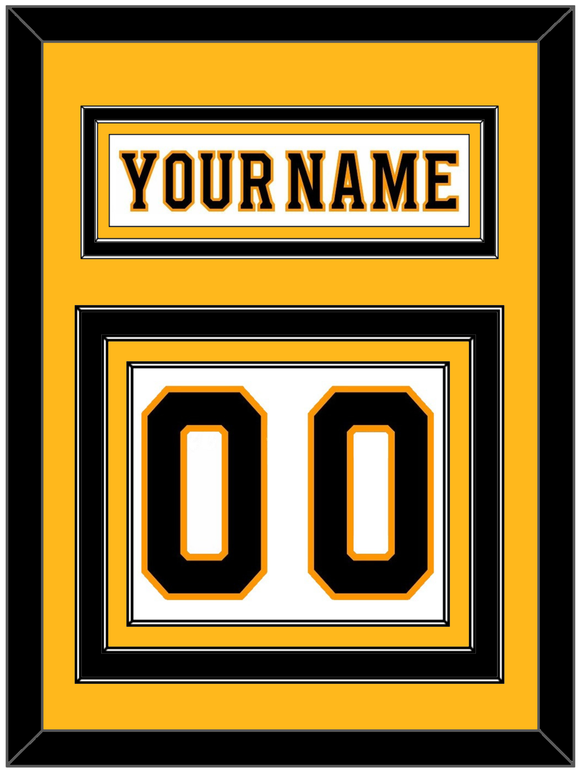 Boston Nameplate & Number (Back) - Road White - Triple Mat 3