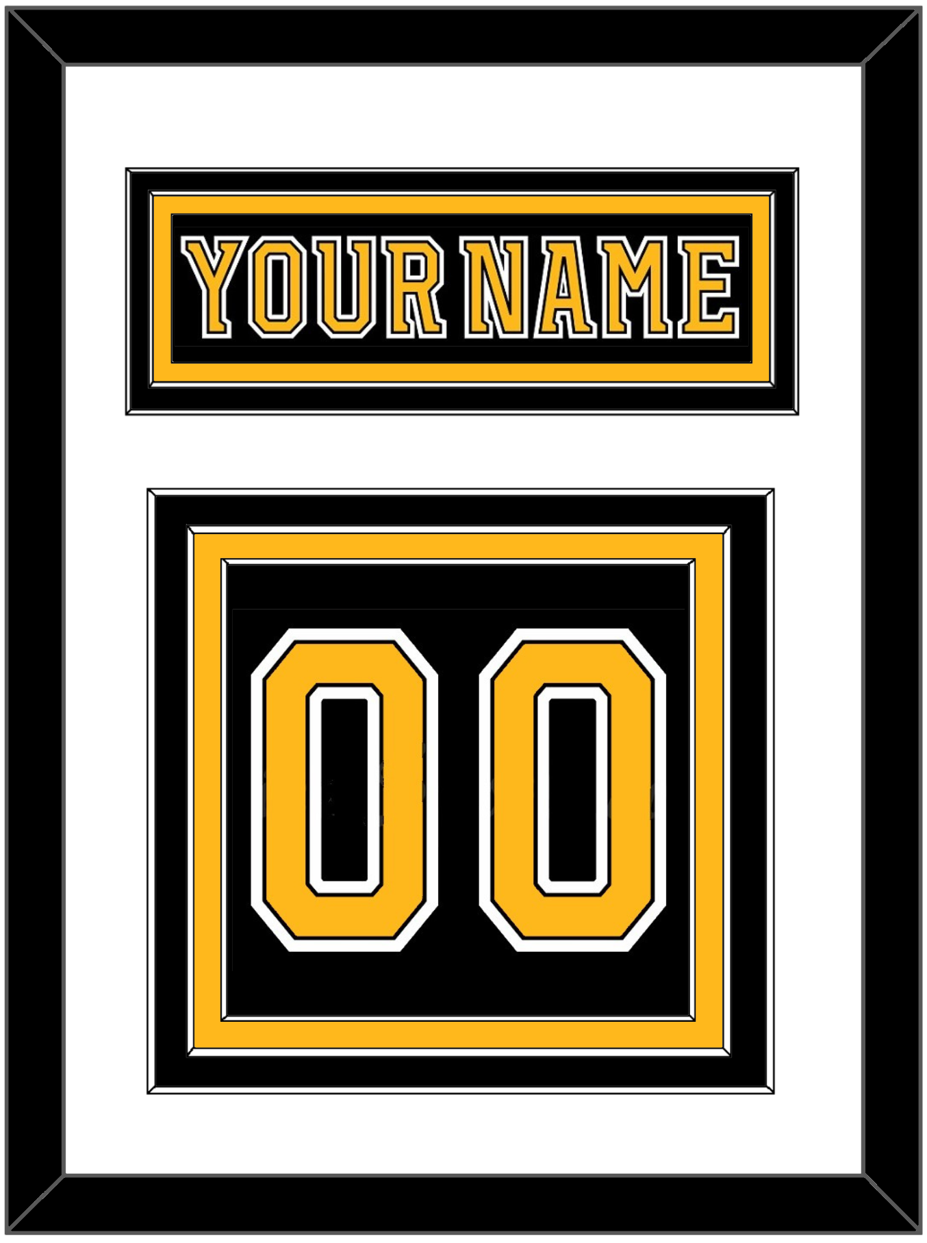 Boston Nameplate & Number (Back) - Home Black (2007-2017) - Premier Tier 1