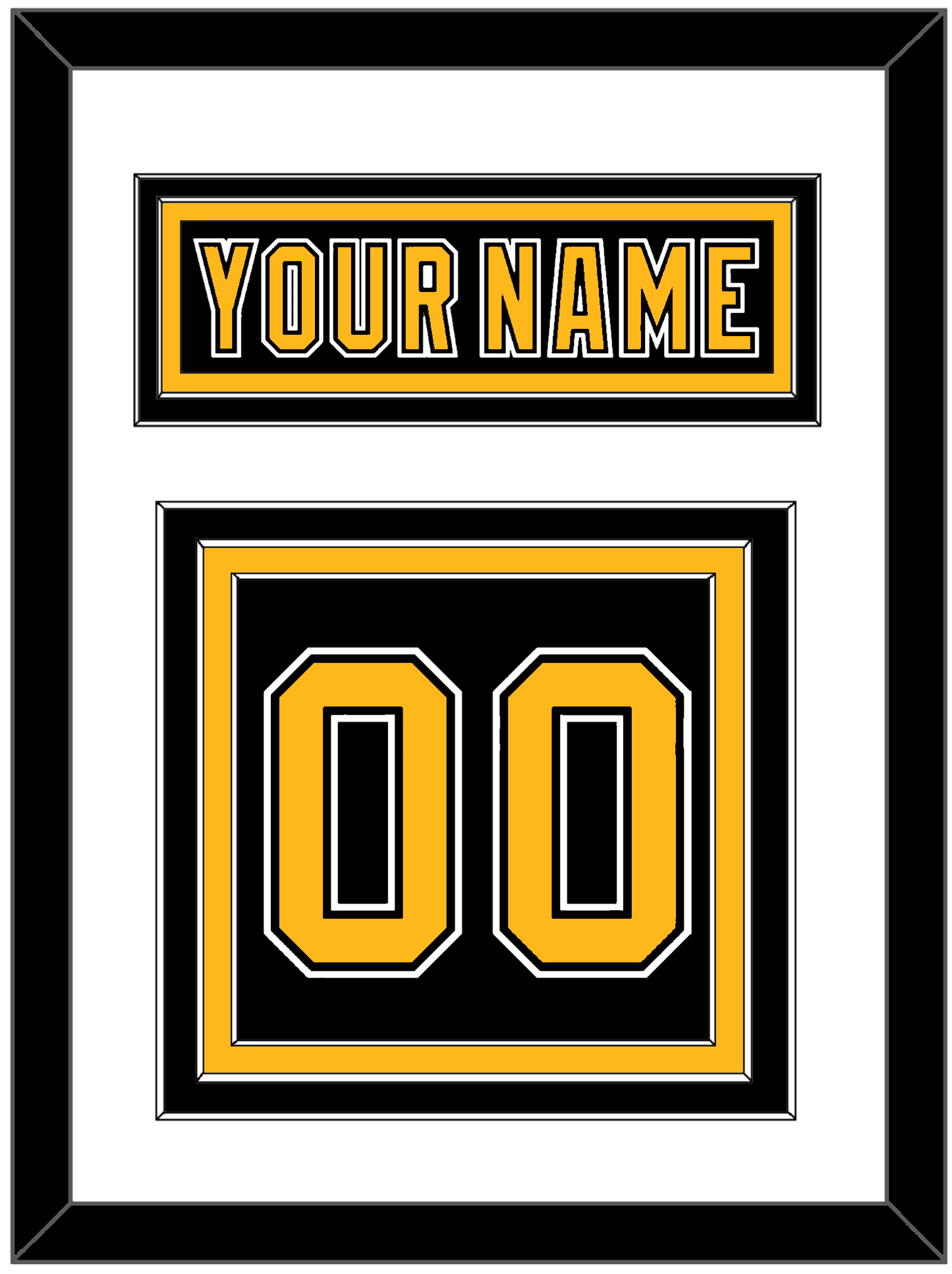 Boston Nameplate & Number (Back) - Road/Home Black (1995-2007) - Premier Tier 1