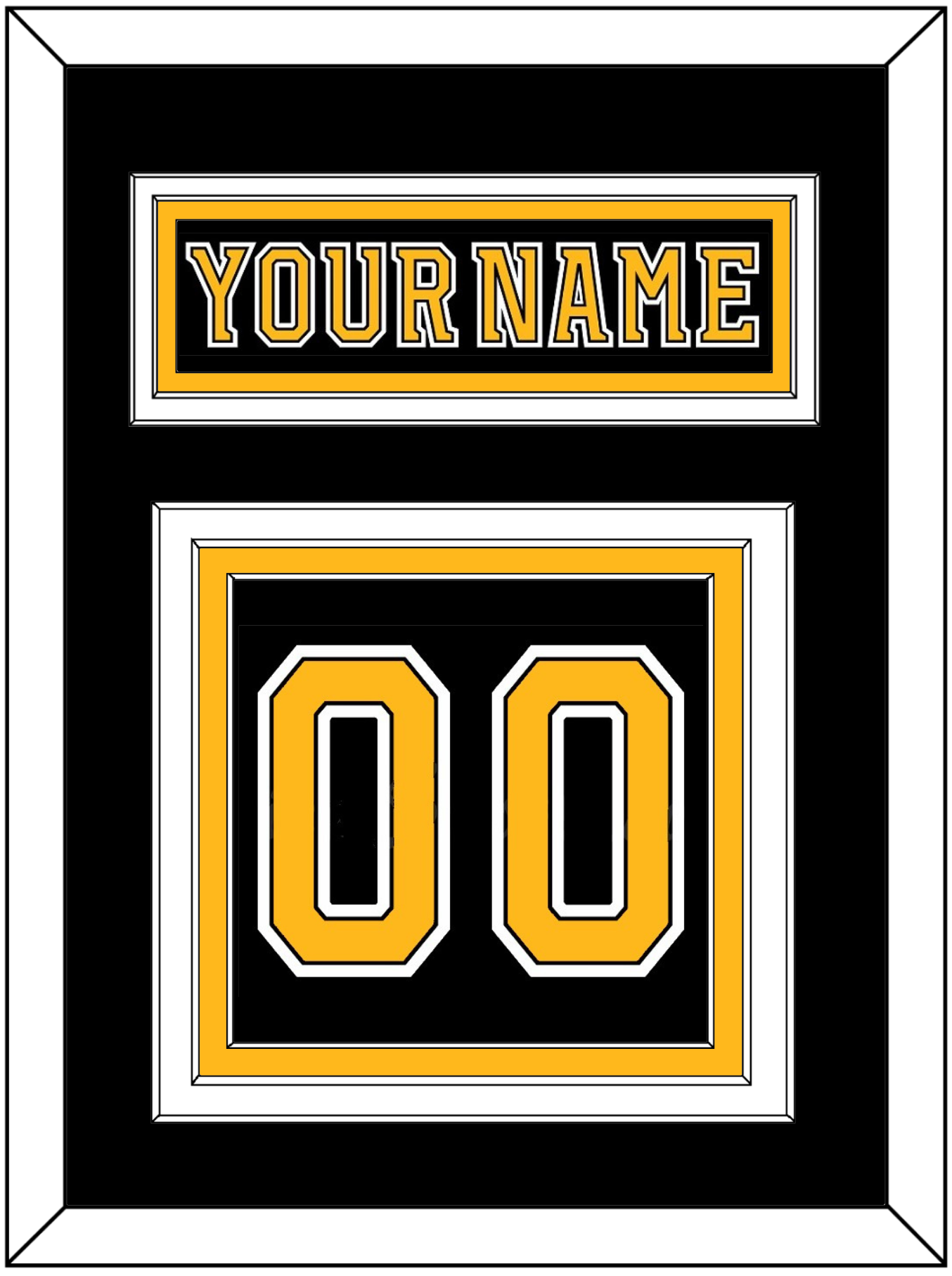 Boston Nameplate & Number (Back) - Home Black (2007-2017) - Premier Tier 2