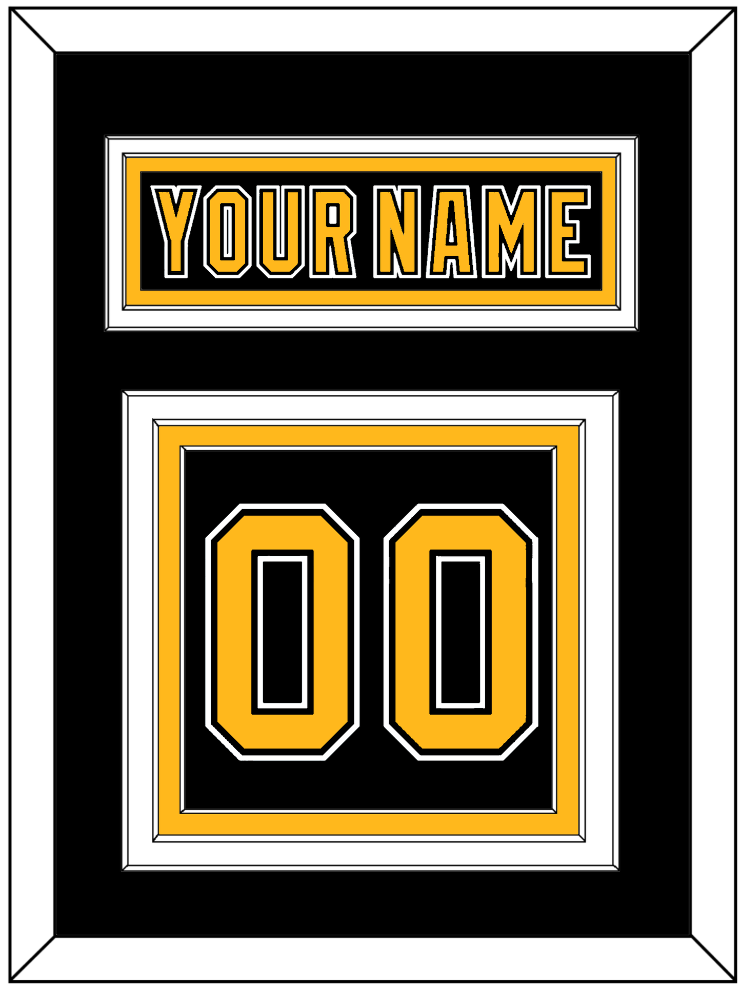 Boston Nameplate & Number (Back) - Road/Home Black (1995-2007) - Premier Tier 2