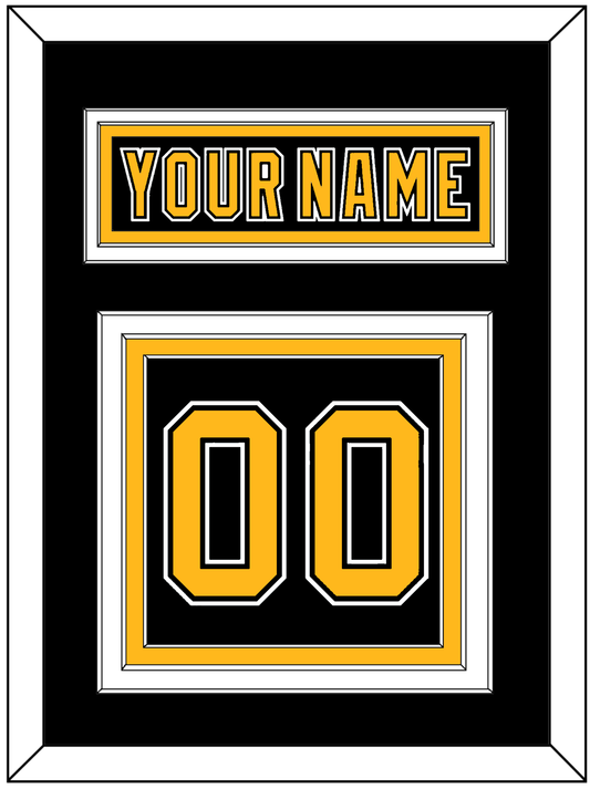 Boston Nameplate & Number (Back) - Road/Home Black (1995-2007) - Premier Tier 2