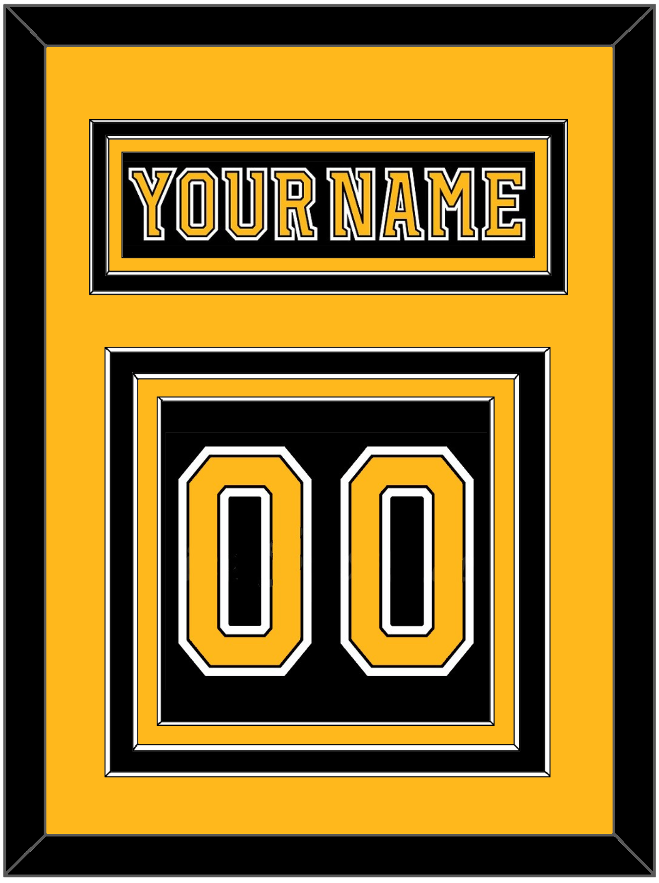 Boston Nameplate & Number (Back) - Home Black (2007-2017) - Premier Tier 3