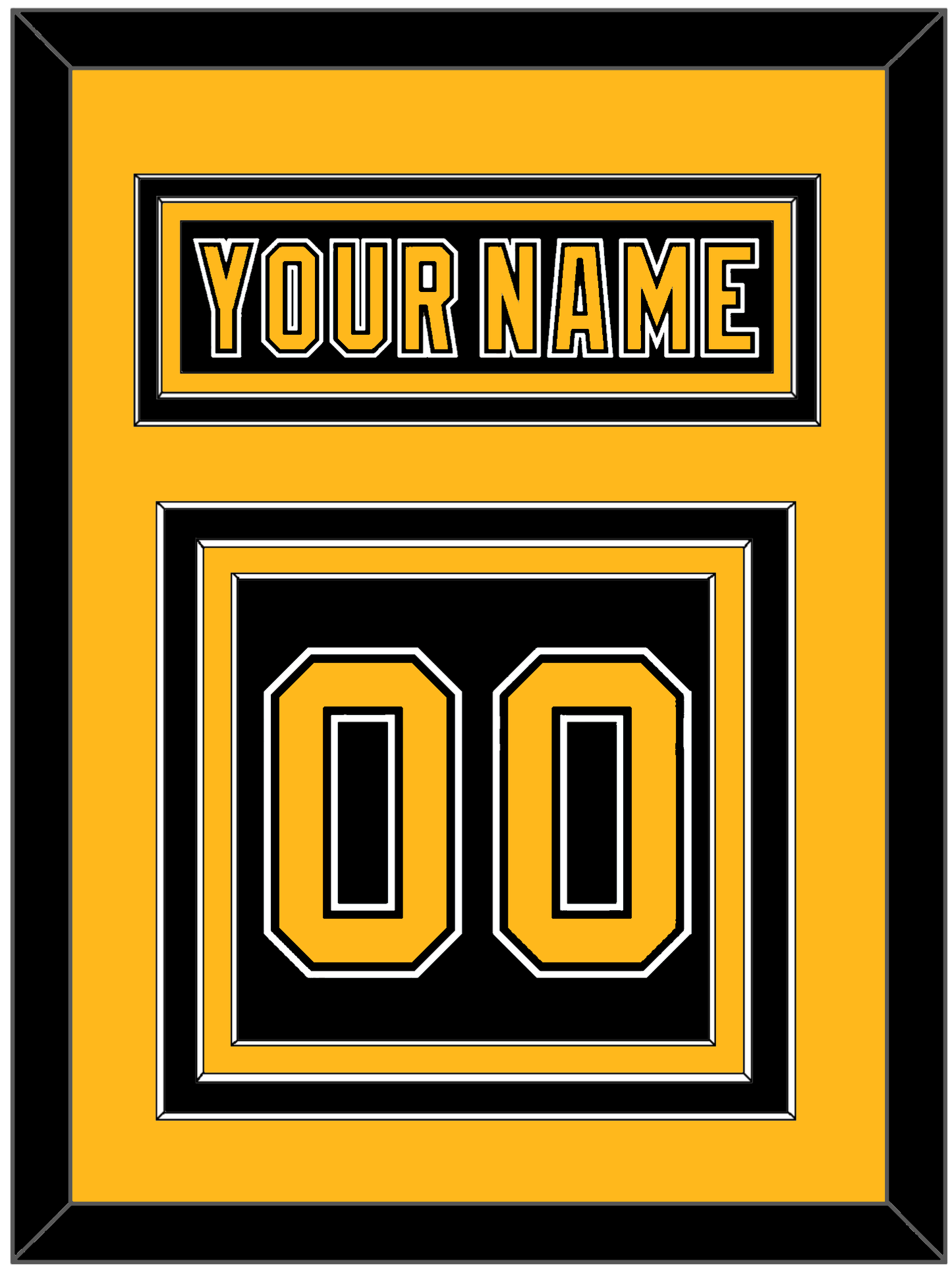 Boston Nameplate & Number (Back) - Road/Home Black (1995-2007) - Premier Tier 3