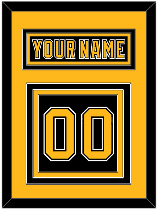 Boston Nameplate & Number (Back) - Road/Home Black (1995-2007) - Premier Tier 3