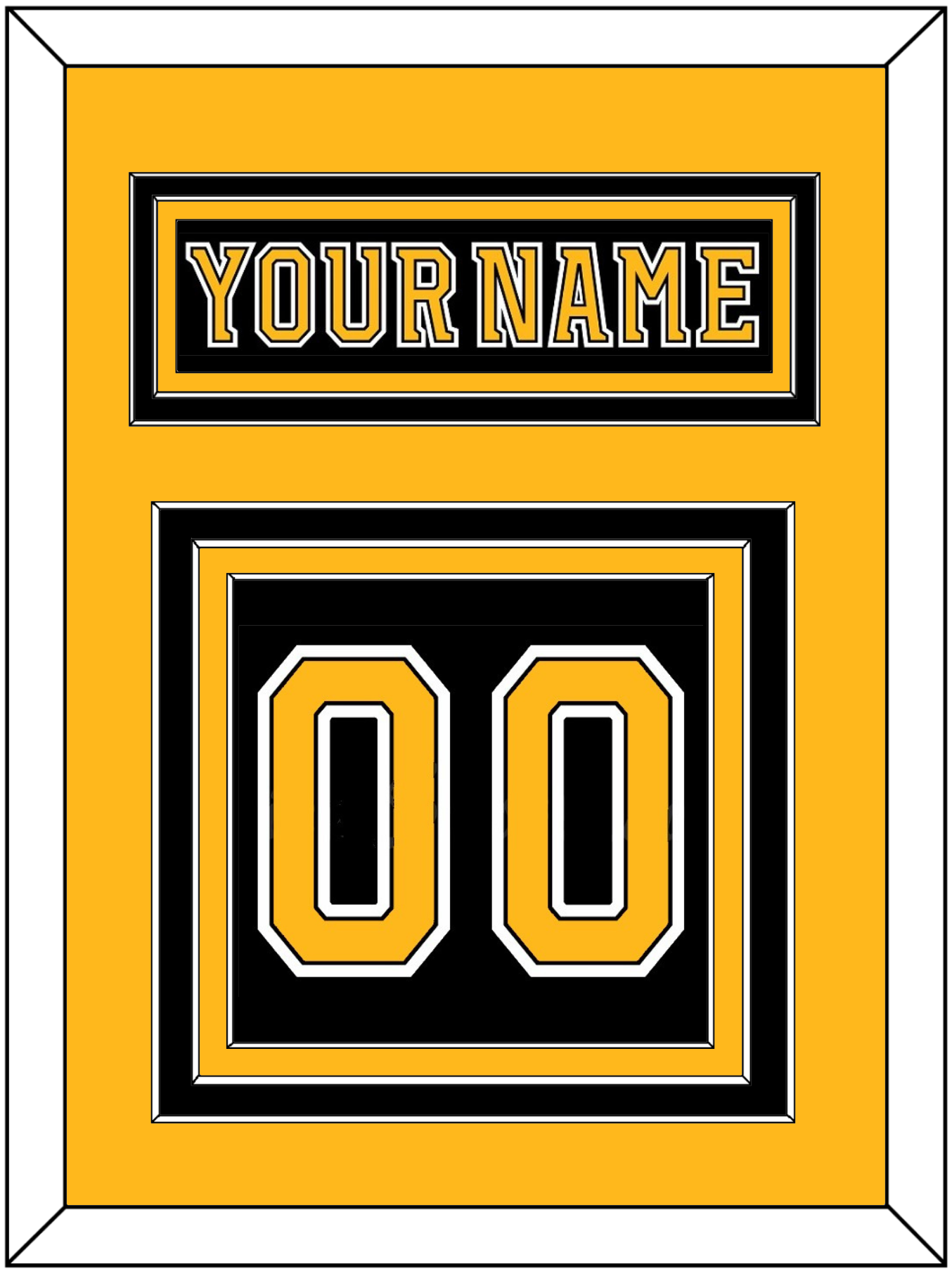 Boston Nameplate & Number (Back) - Home Black (2007-2017) - Premier Tier 3
