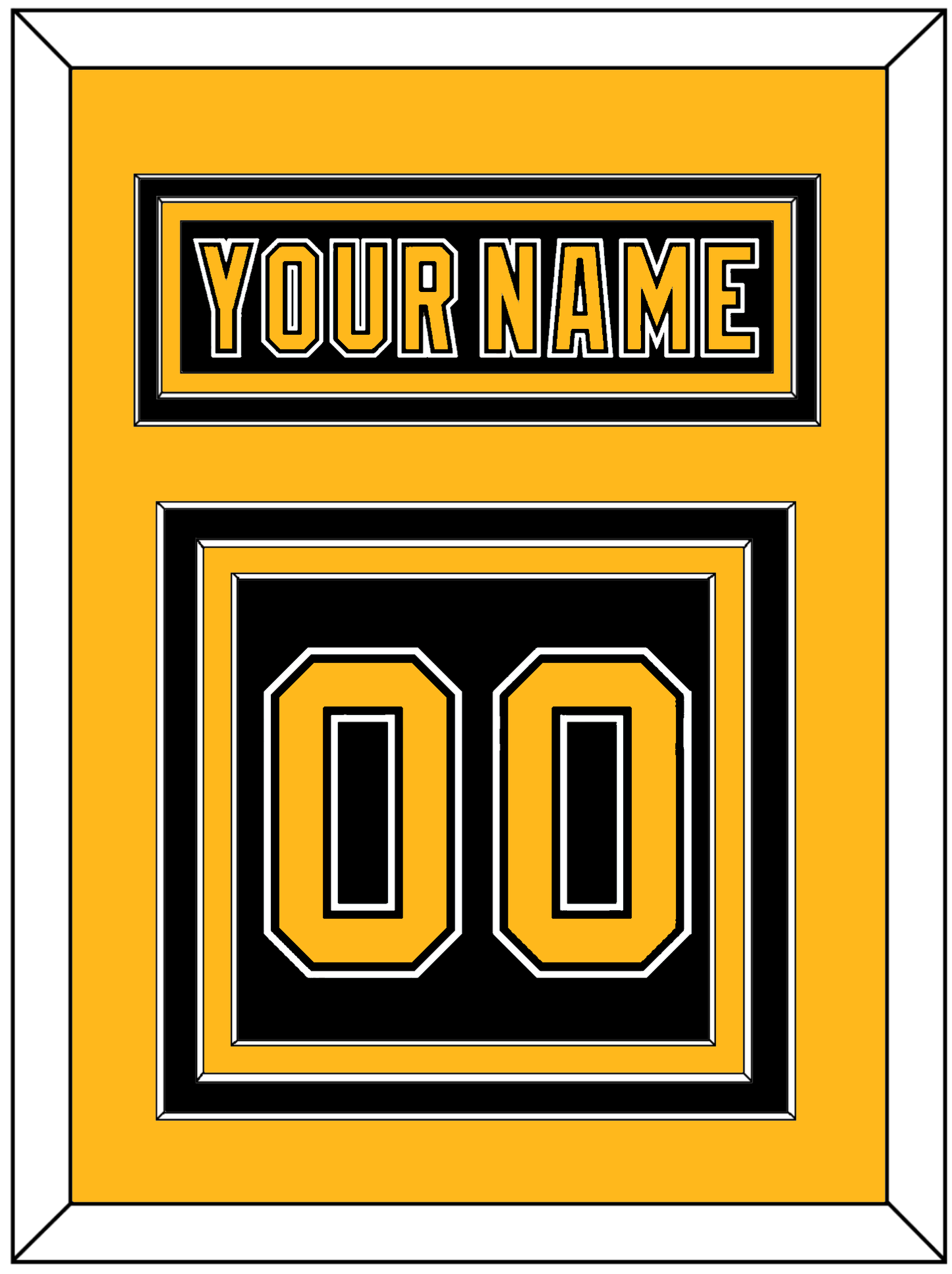 Boston Nameplate & Number (Back) - Road/Home Black (1995-2007) - Premier Tier 3
