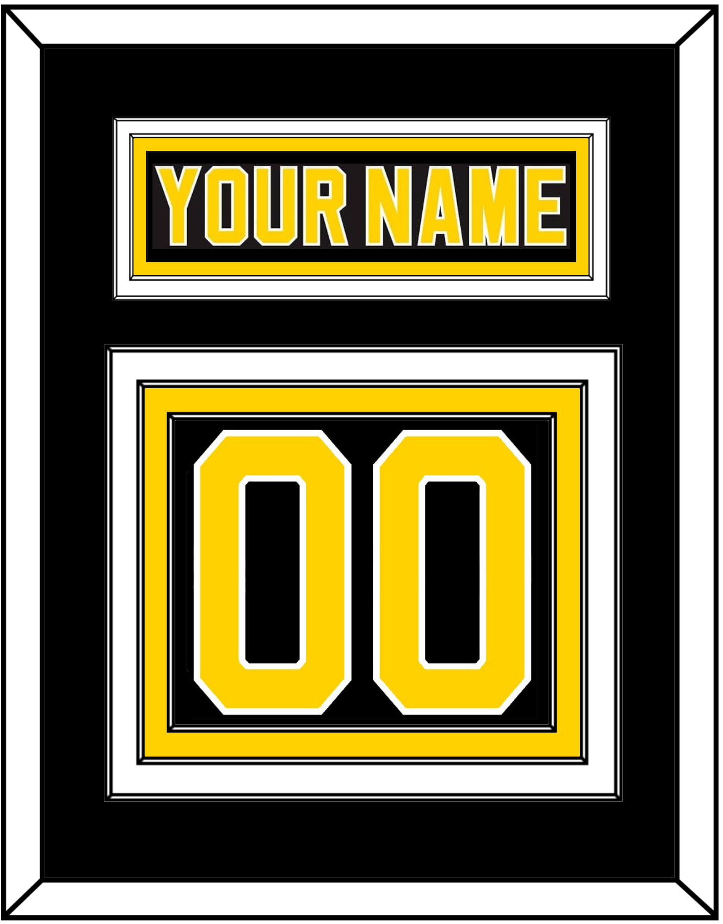 Boston Nameplate & Number (Back) - Road Black (1981-1995) - Premier Tier 2