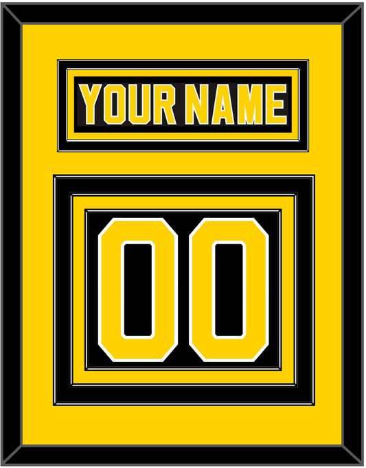 Boston Nameplate & Number (Back) - Road Black (1981-1995) - Premier Tier 3