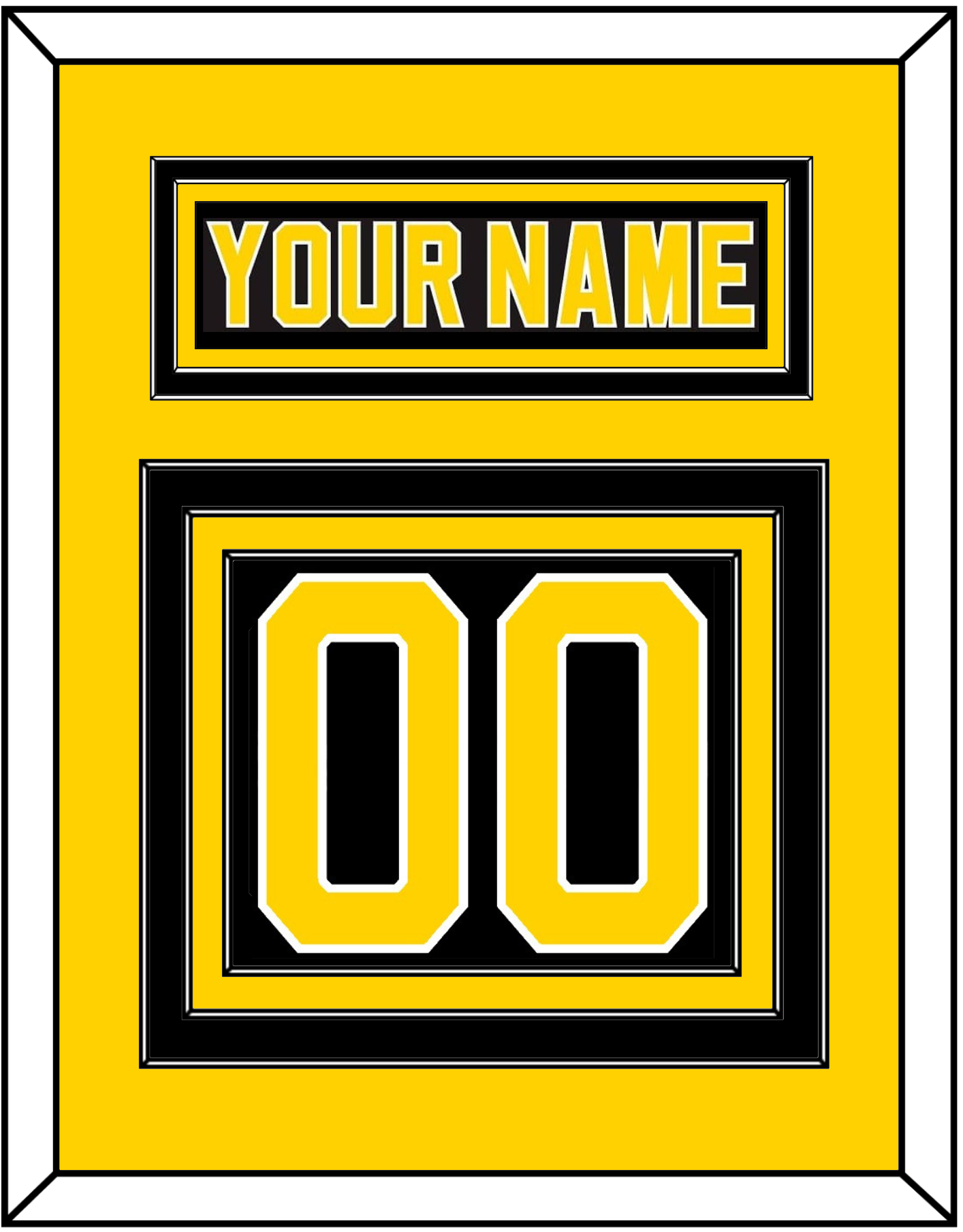 Boston Nameplate & Number (Back) - Road Black (1981-1995) - Premier Tier 3
