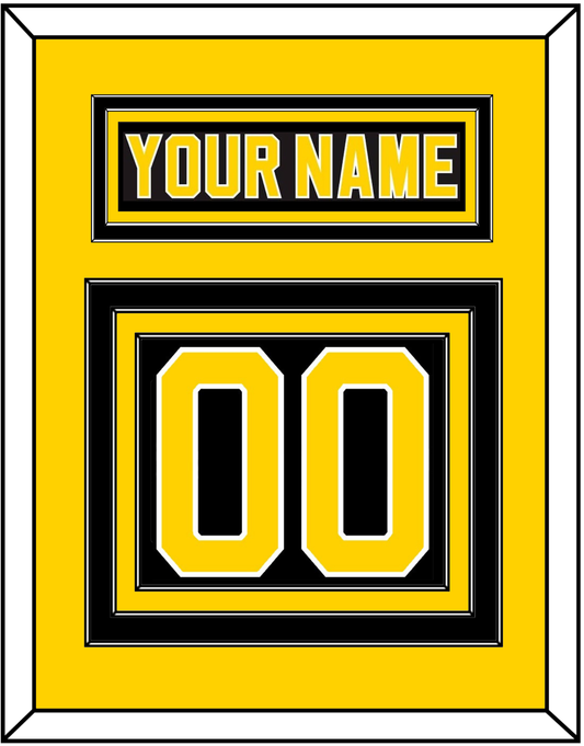 Boston Nameplate & Number (Back) - Road Black (1981-1995) - Premier Tier 3