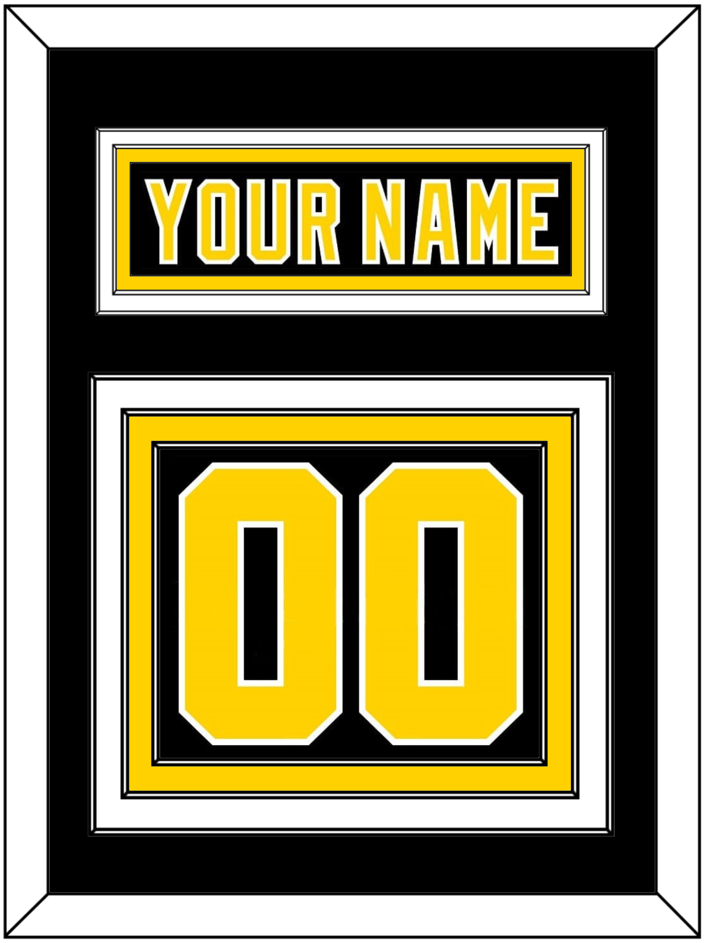 Boston Nameplate & Number (Back) - Road Black (1977-1981) - Premier Tier 2