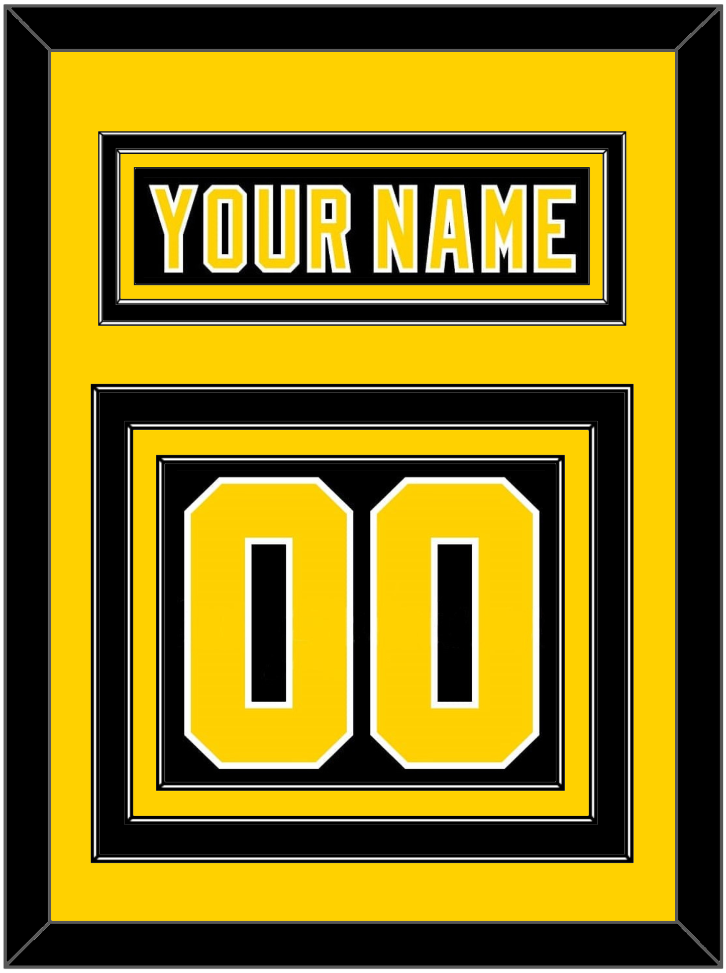 Boston Nameplate & Number (Back) - Road Black (1977-1981) - Premier Tier 3