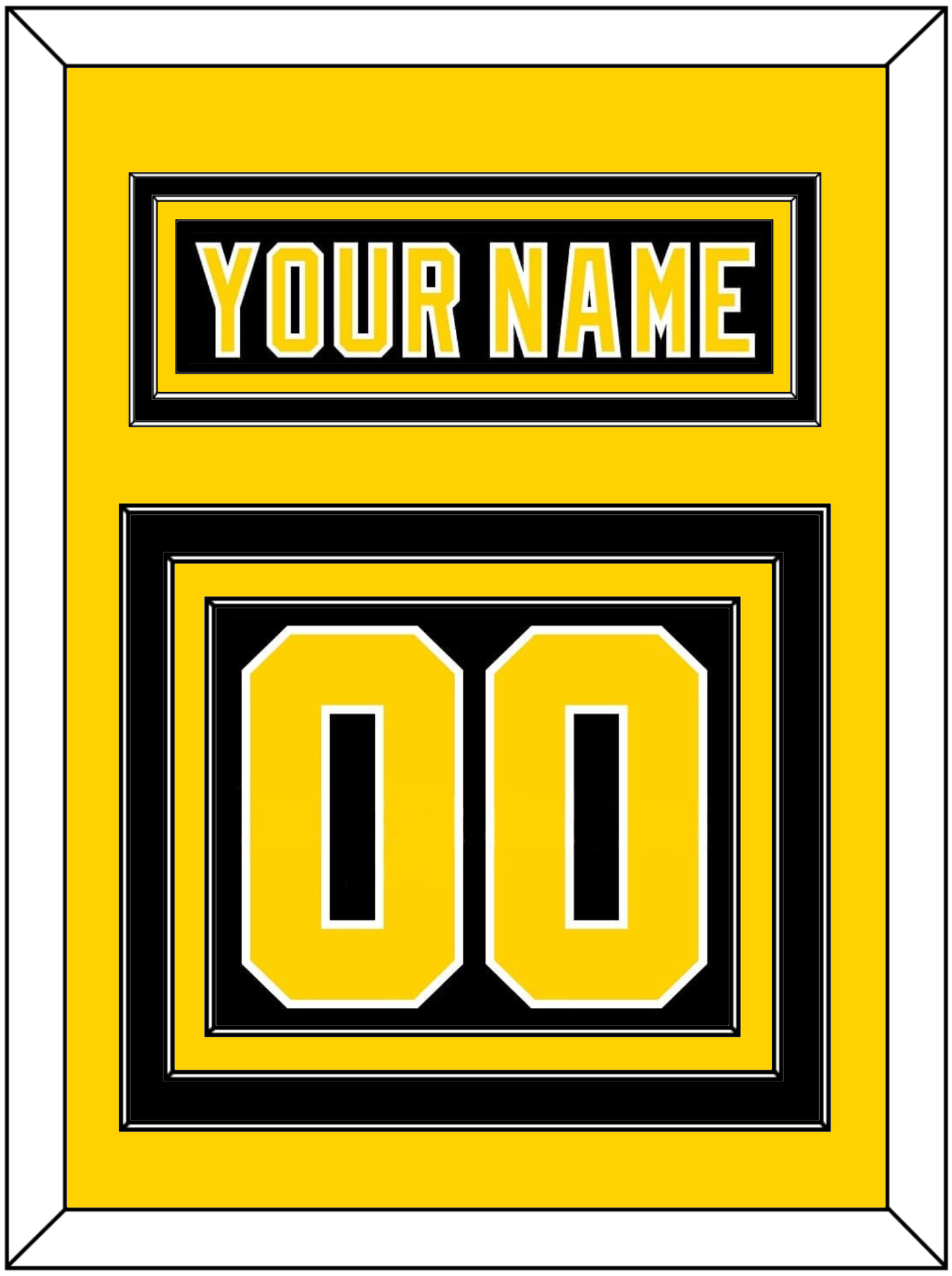 Boston Nameplate & Number (Back) - Road Black (1977-1981) - Premier Tier 3