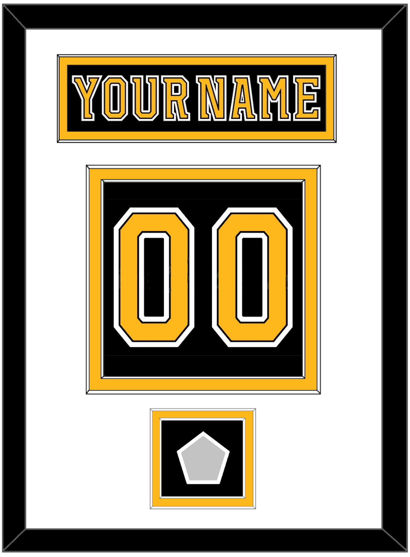 Boston Nameplate & Number (Back) With 2011 Stanley Cup Finals Patch - Home Black (2007-2017) - Signature Tier 1