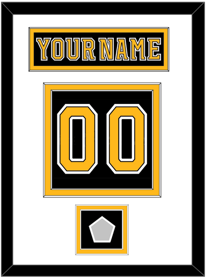 Boston Nameplate & Number (Back) With 2011 Stanley Cup Finals Patch - Home Black (2007-2017) - Signature Tier 1