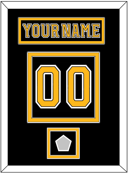 Boston Nameplate & Number (Back) With 2011 Stanley Cup Champions Patch - Home Black (2007-2017) - Signature Tier 2