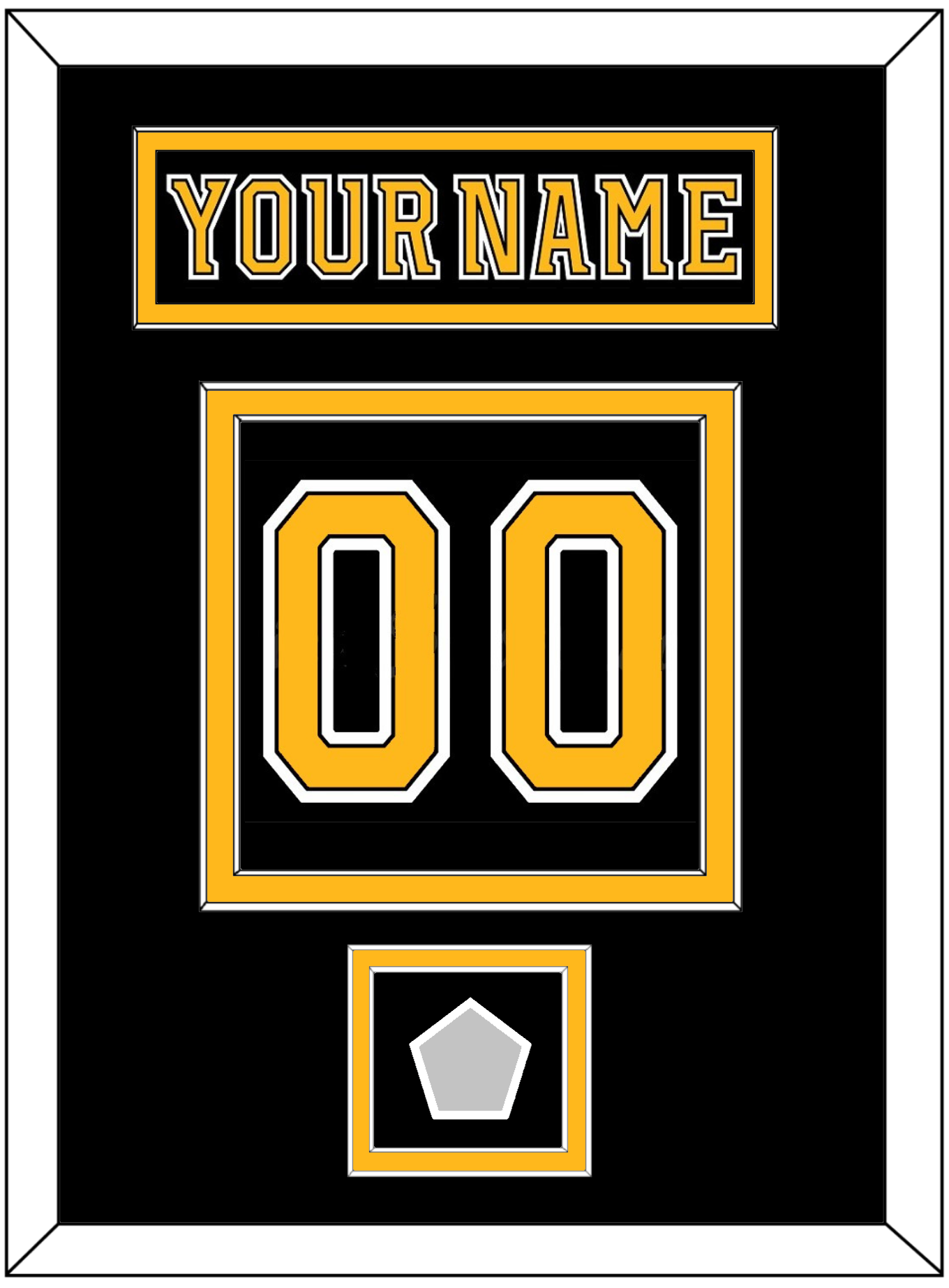 Boston Nameplate & Number (Back) With 2011 Stanley Cup Finals Patch - Home Black (2007-2017) - Signature Tier 2