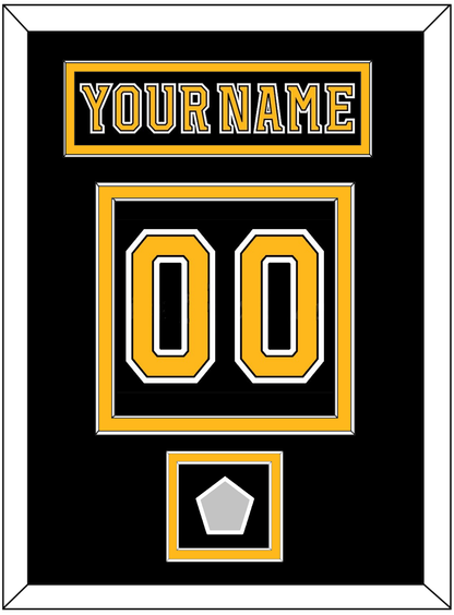 Boston Nameplate & Number (Back) With 2011 Stanley Cup Finals Patch - Home Black (2007-2017) - Signature Tier 2
