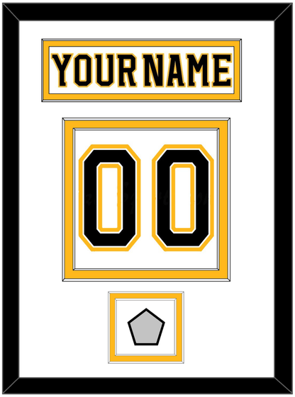 Boston Nameplate & Number (Back) With 2011 Stanley Cup Champions Patch - Road White (2007-2017) - Signature Tier 1