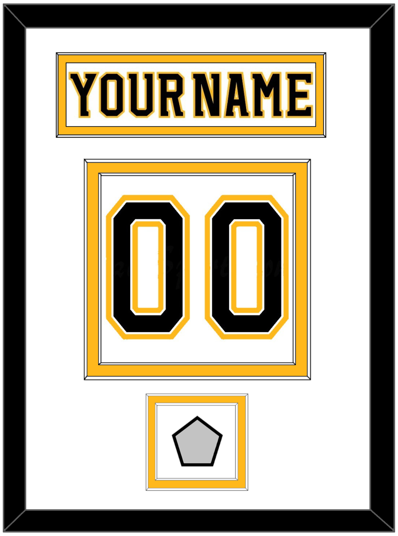 Boston Nameplate & Number (Back) With 2011 Stanley Cup Finals Patch - Road White (2007-2017) - Signature Tier 1