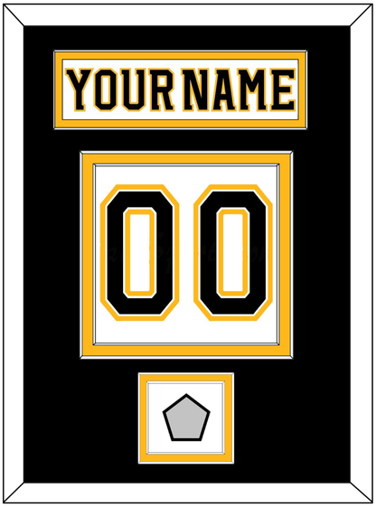 Boston Nameplate & Number (Back) With 2011 Stanley Cup Champions Patch - Road White (2007-2017) - Signature Tier 3