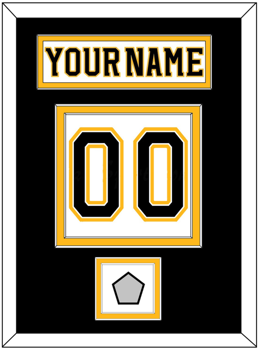 Boston Nameplate & Number (Back) With 2011 Stanley Cup Champions Patch - Road White (2007-2017) - Signature Tier 3