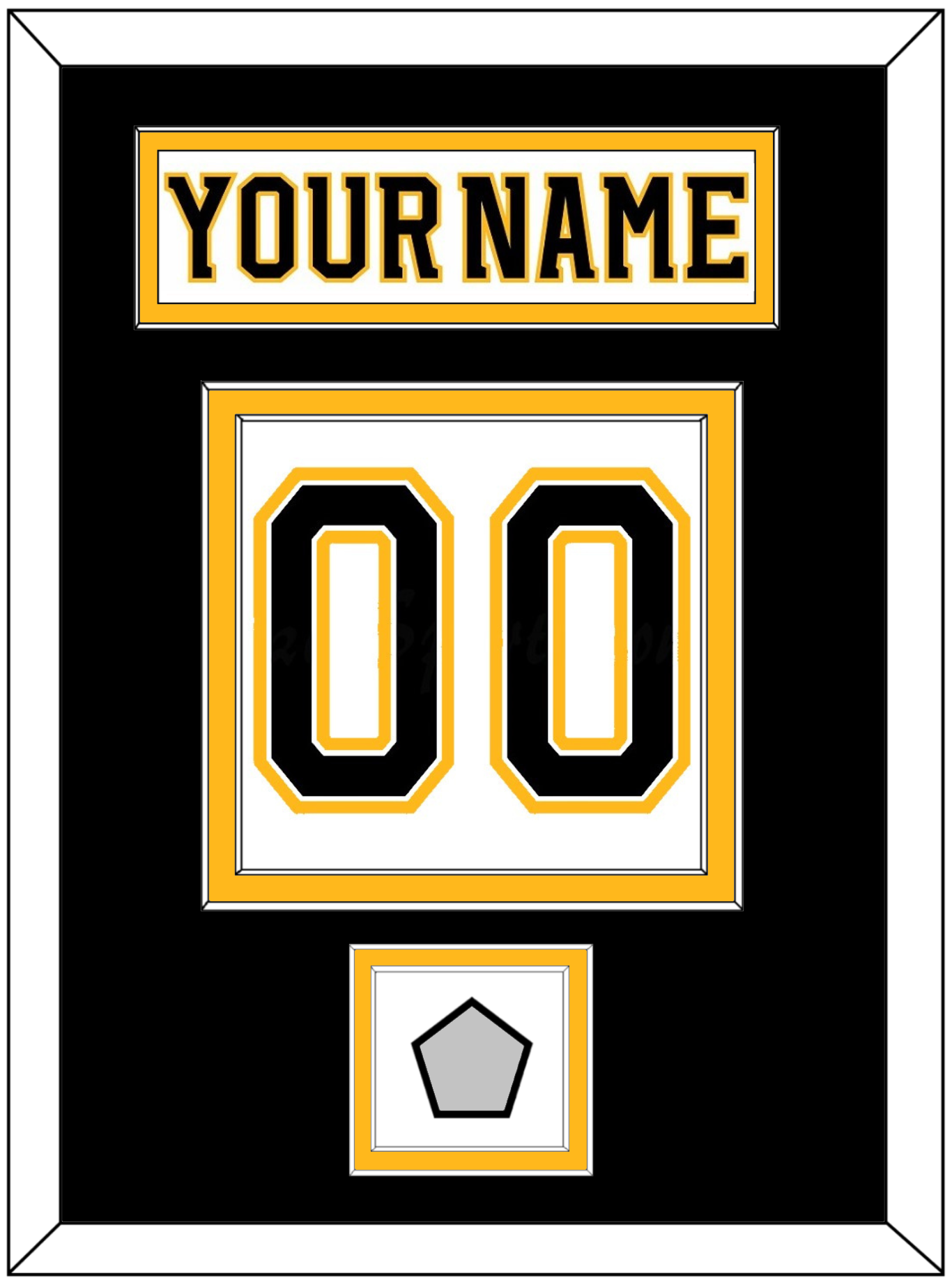 Boston Nameplate & Number (Back) With 2011 Stanley Cup Finals Patch - Road White (2007-2017) - Signature Tier 3