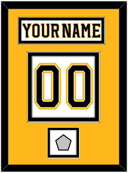 Boston Nameplate & Number (Back) With 2011 Stanley Cup Finals Patch - Road White (2007-2017) - Signature Tier 4