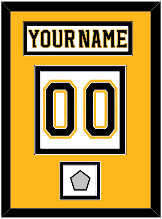 Boston Nameplate & Number (Back) With 2011 Stanley Cup Finals Patch - Road White (2007-2017) - Signature Tier 4