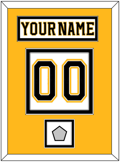 Boston Nameplate & Number (Back) With 2011 Stanley Cup Finals Patch - Road White (2007-2017) - Signature Tier 4