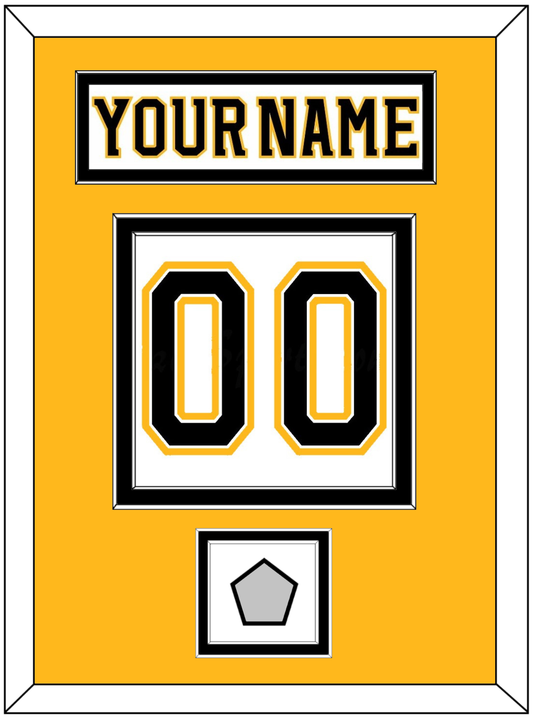 Boston Nameplate & Number (Back) With 2011 Stanley Cup Finals Patch - Road White (2007-2017) - Signature Tier 4
