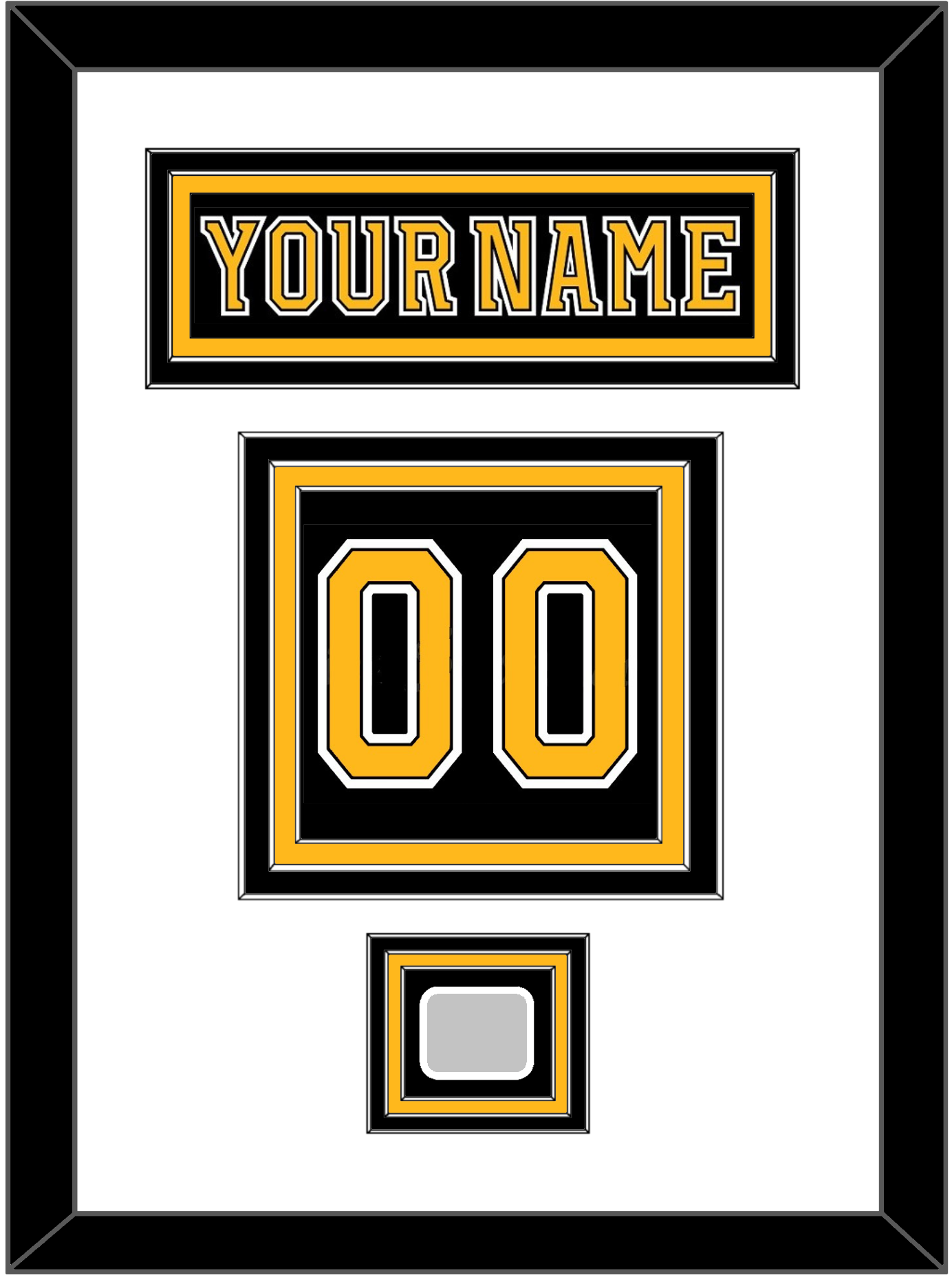 Boston Nameplate & Number (Back) With 2011 Stanley Cup Champions Patch - Home Black (2007-2017) - Premier Tier 1