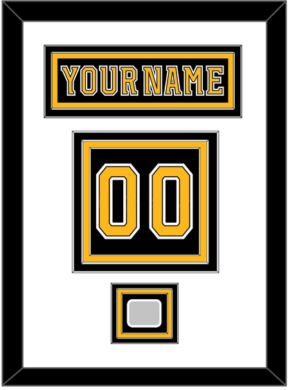 Boston Nameplate & Number (Back) With 2011 Stanley Cup Champions Patch - Home Black (2007-2017) - Premier Tier 1