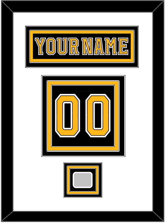 Boston Nameplate & Number (Back) With 2011 Stanley Cup Champions Patch - Home Black (2007-2017) - Premier Tier 1