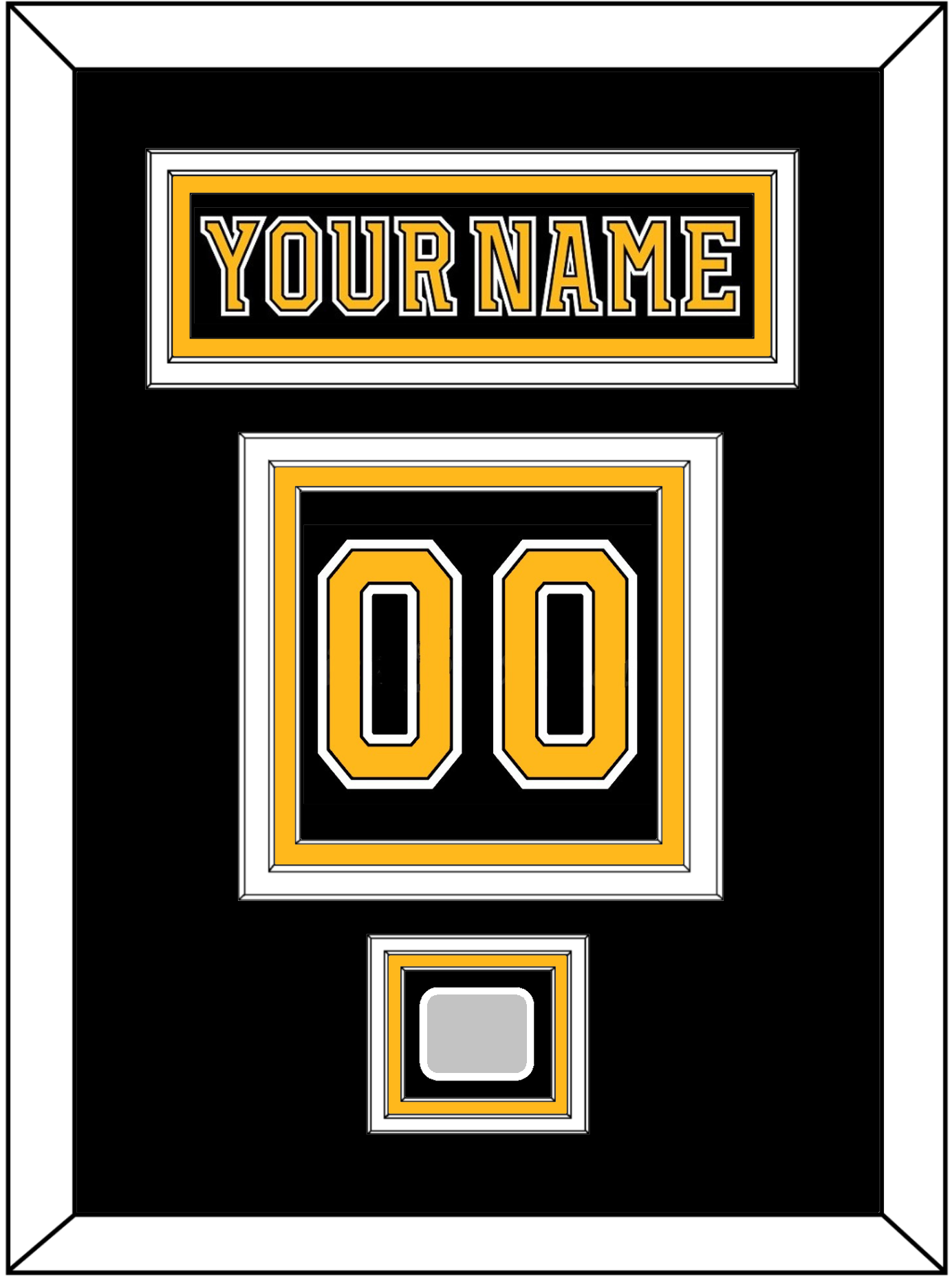 Boston Nameplate & Number (Back) With 2011 Stanley Cup Finals Patch - Home Black (2007-2017) - Premier Tier 2