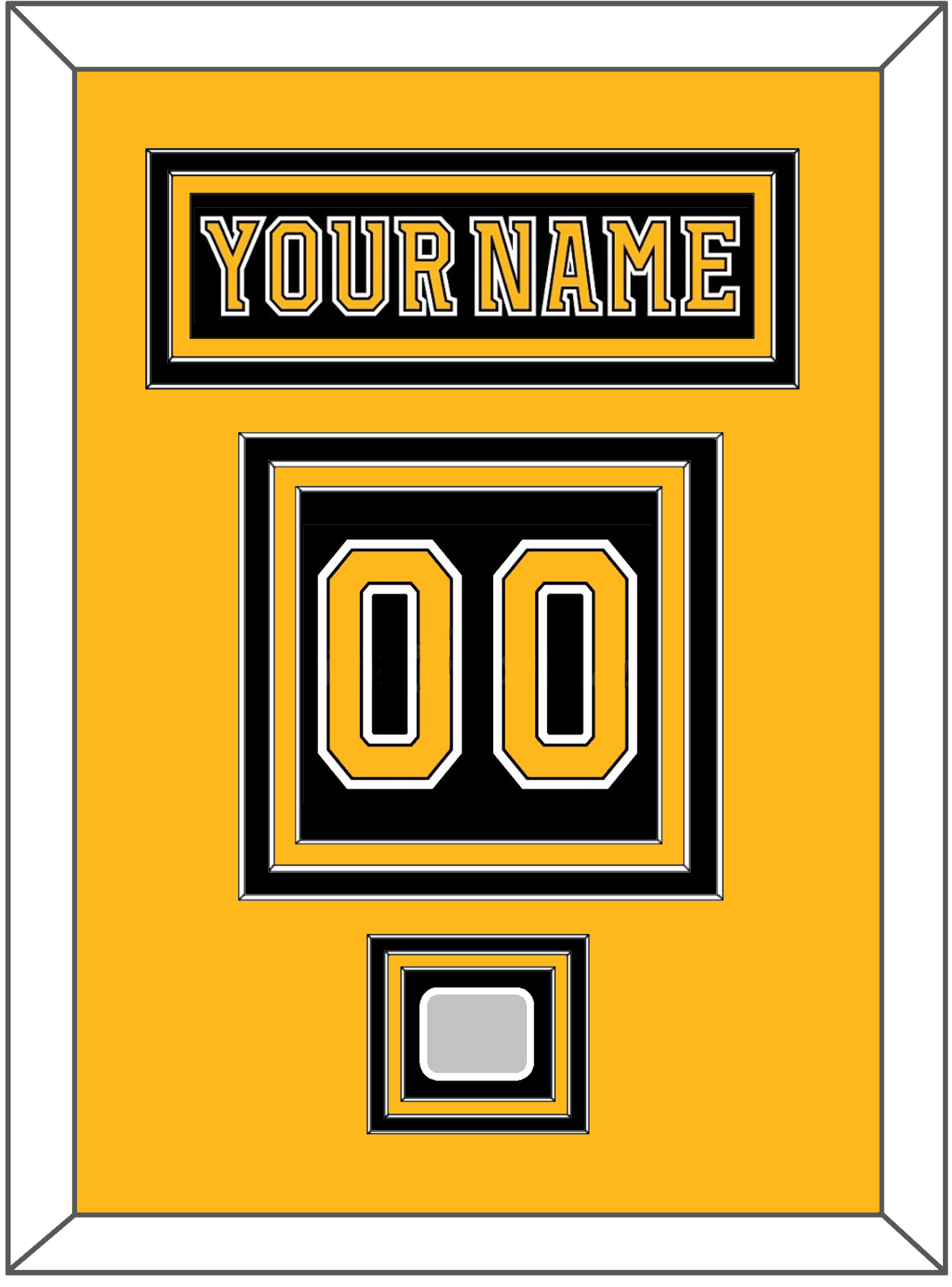 Boston Nameplate & Number (Back) With 2011 Stanley Cup Finals Patch - Home Black (2007-2017) - Premier Tier 3