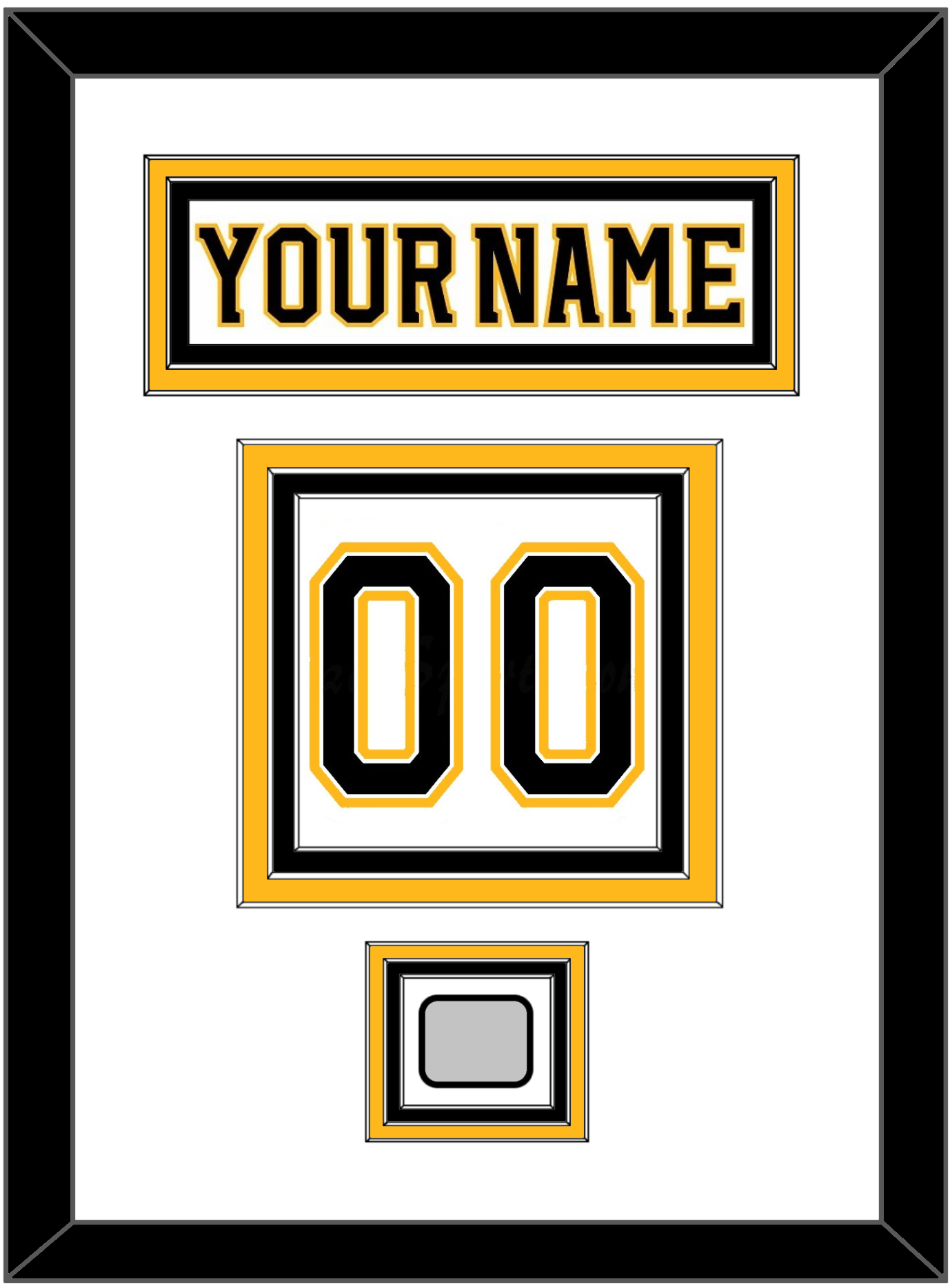 Boston Nameplate & Number (Back) With 2011 Stanley Cup Finals Patch - Road White (2007-2017) - Premier Tier 1