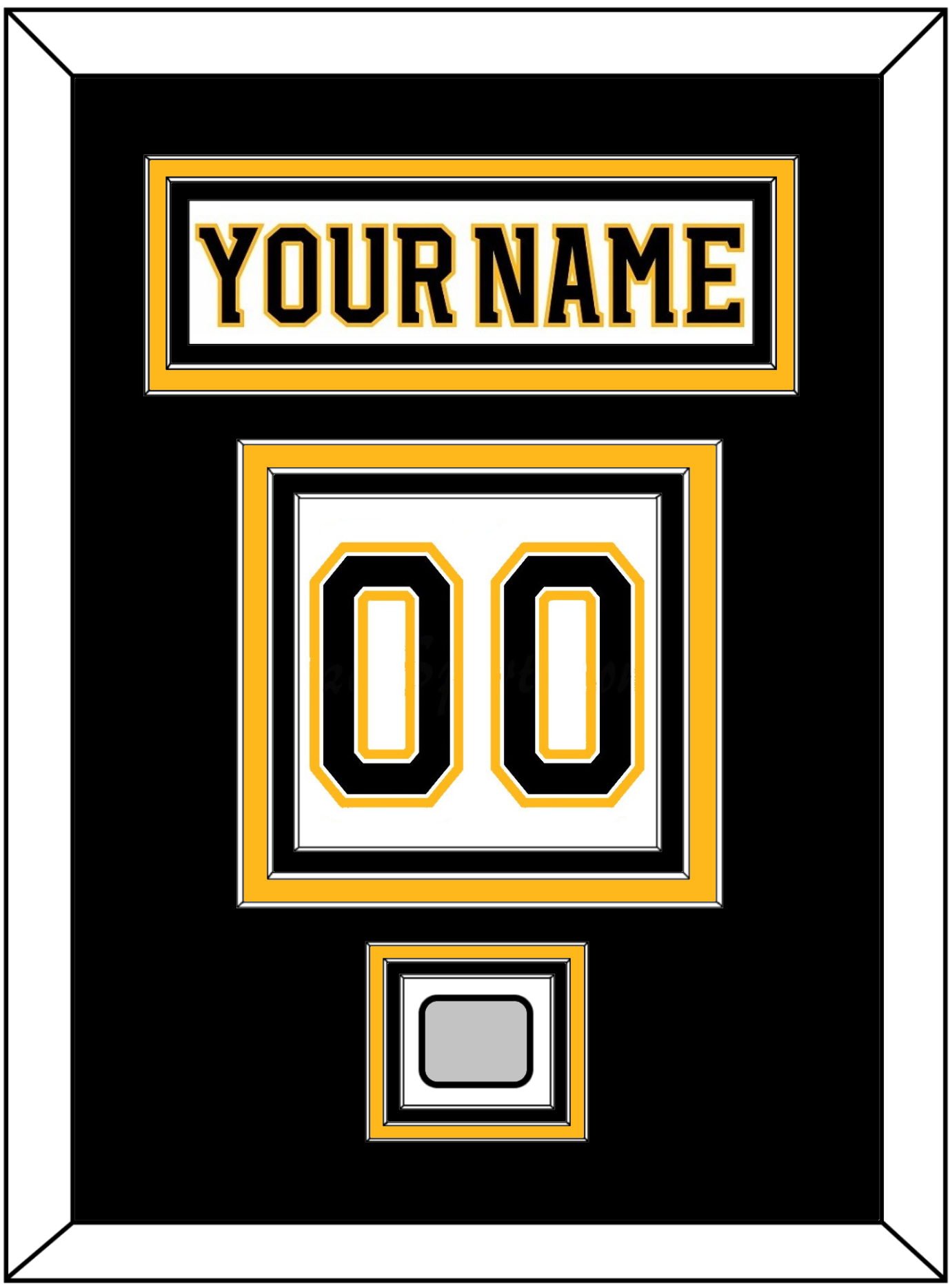 Boston Nameplate & Number (Back) With 2011 Stanley Cup Champions Patch - Road White (2007-2017) - Premier Tier 2