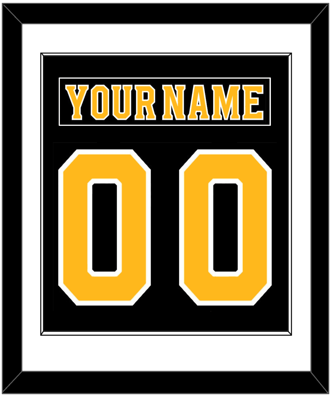 Boston Nameplate & Number (Back) Combined - Home Black - Essential Tier 1