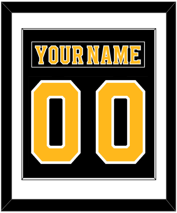 Boston Nameplate & Number (Back) Combined - Home Black - Single Mat 1