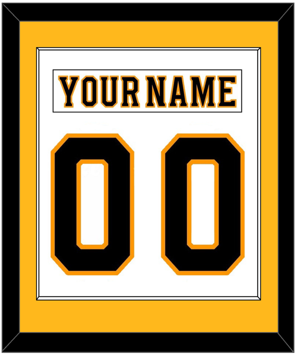 Boston Nameplate & Number (Back) Combined - Road White - Single Mat 2