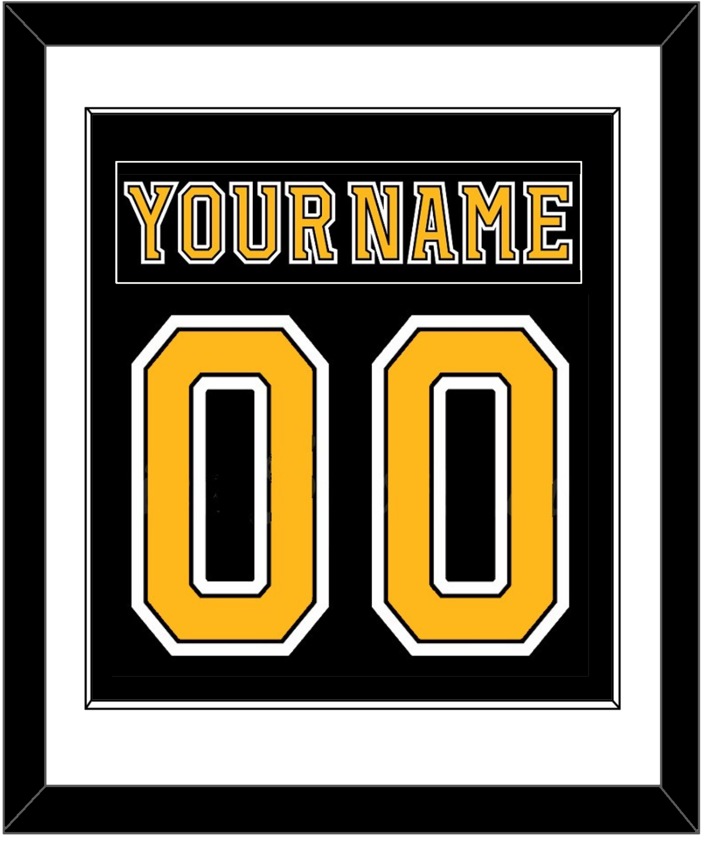 Boston Nameplate & Number (Back) Combined - Home Black (2007-2017) - Essential Tier 1