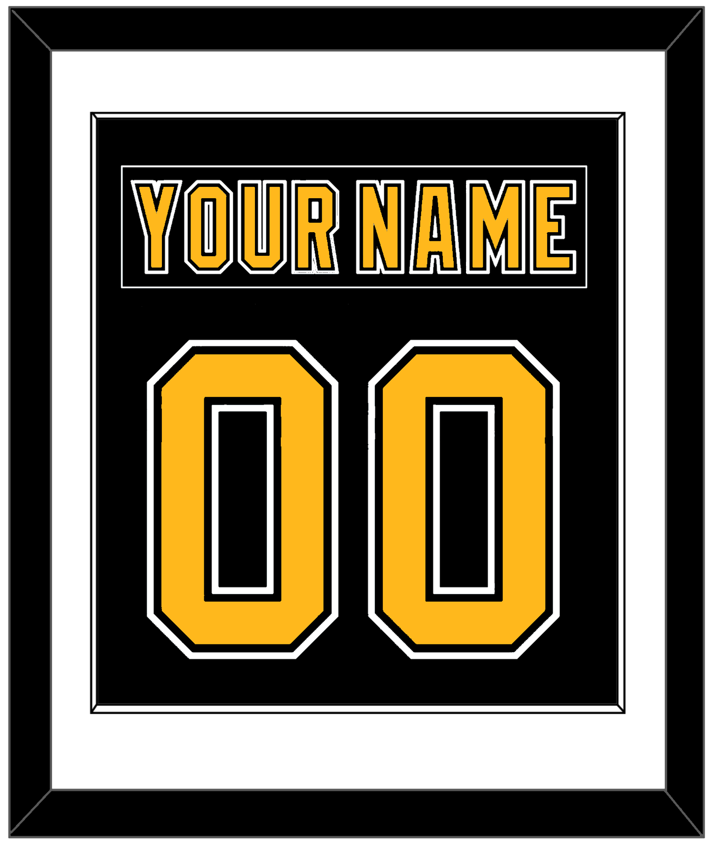 Boston Nameplate & Number (Back) Combined - Road/Home Black (1995-2007) - Essential Tier 1