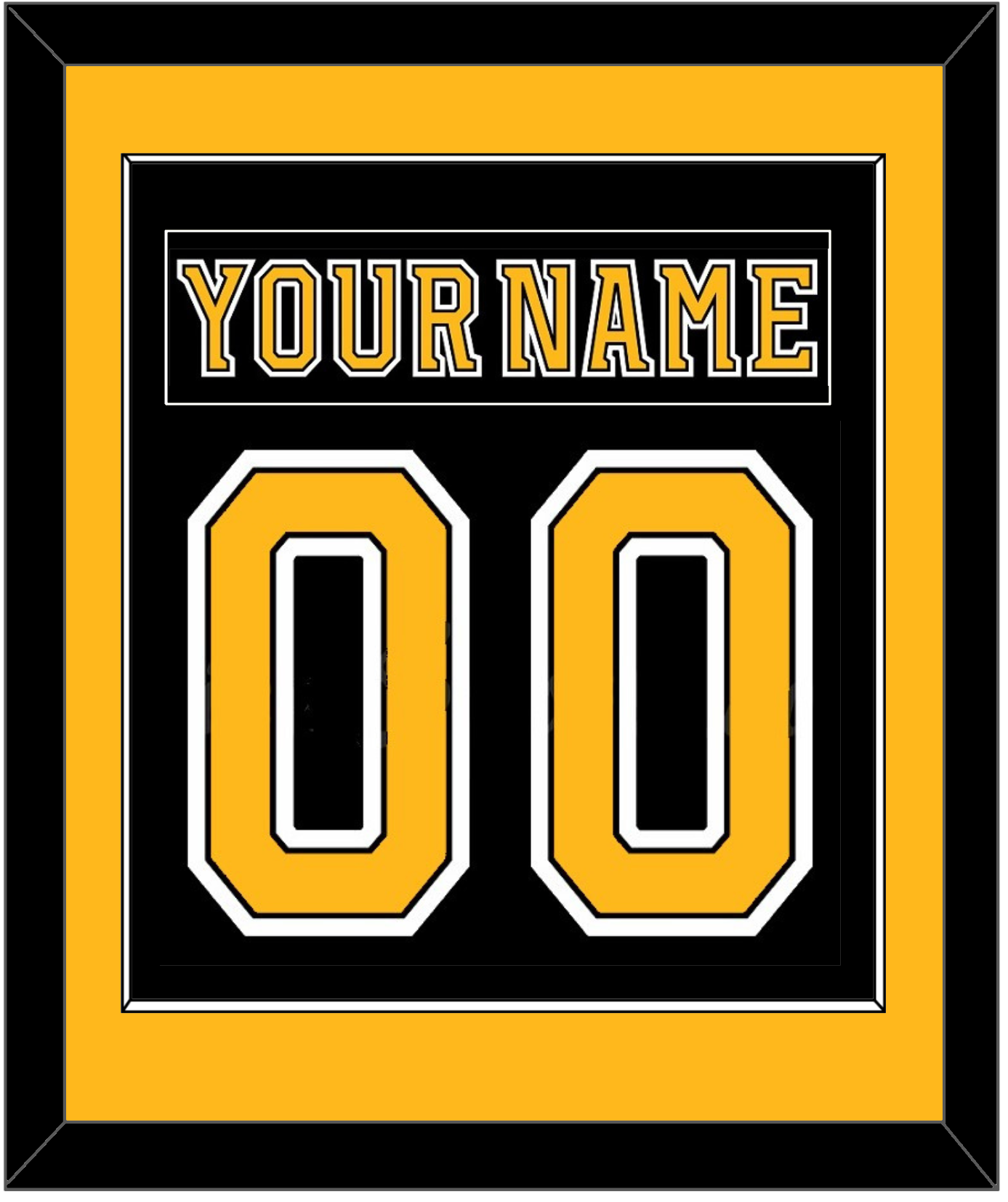Boston Nameplate & Number (Back) Combined - Home Black (2007-2017) - Essential Tier 2