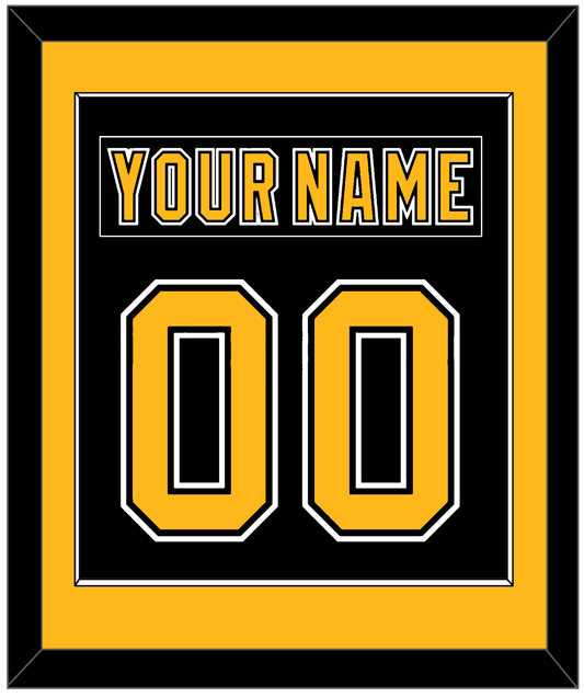 Boston Nameplate & Number (Back) Combined - Road/Home Black (1995-2007) - Essential Tier 2