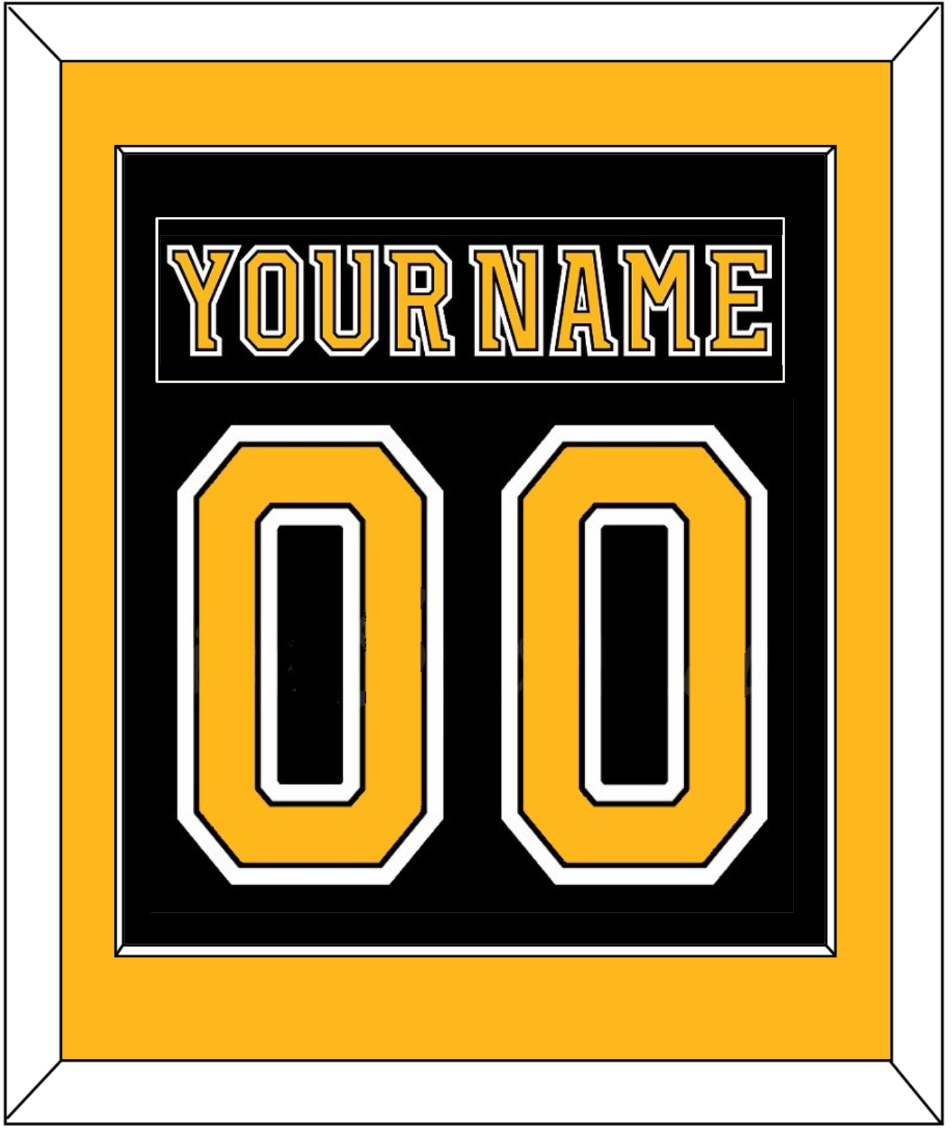 Boston Nameplate & Number (Back) Combined - Home Black (2007-2017) - Essential Tier 2